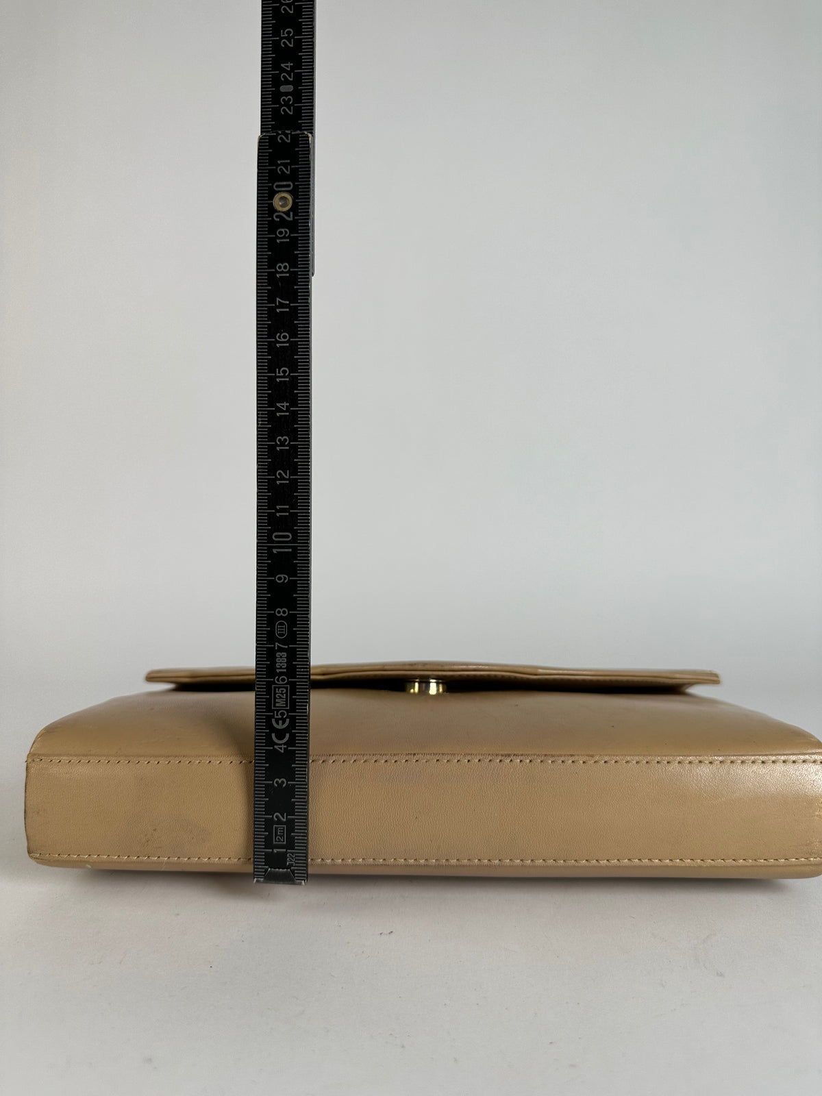 Vintage Givenchy Flap Crossbody Bag Light Beige Gold-Tone Chain