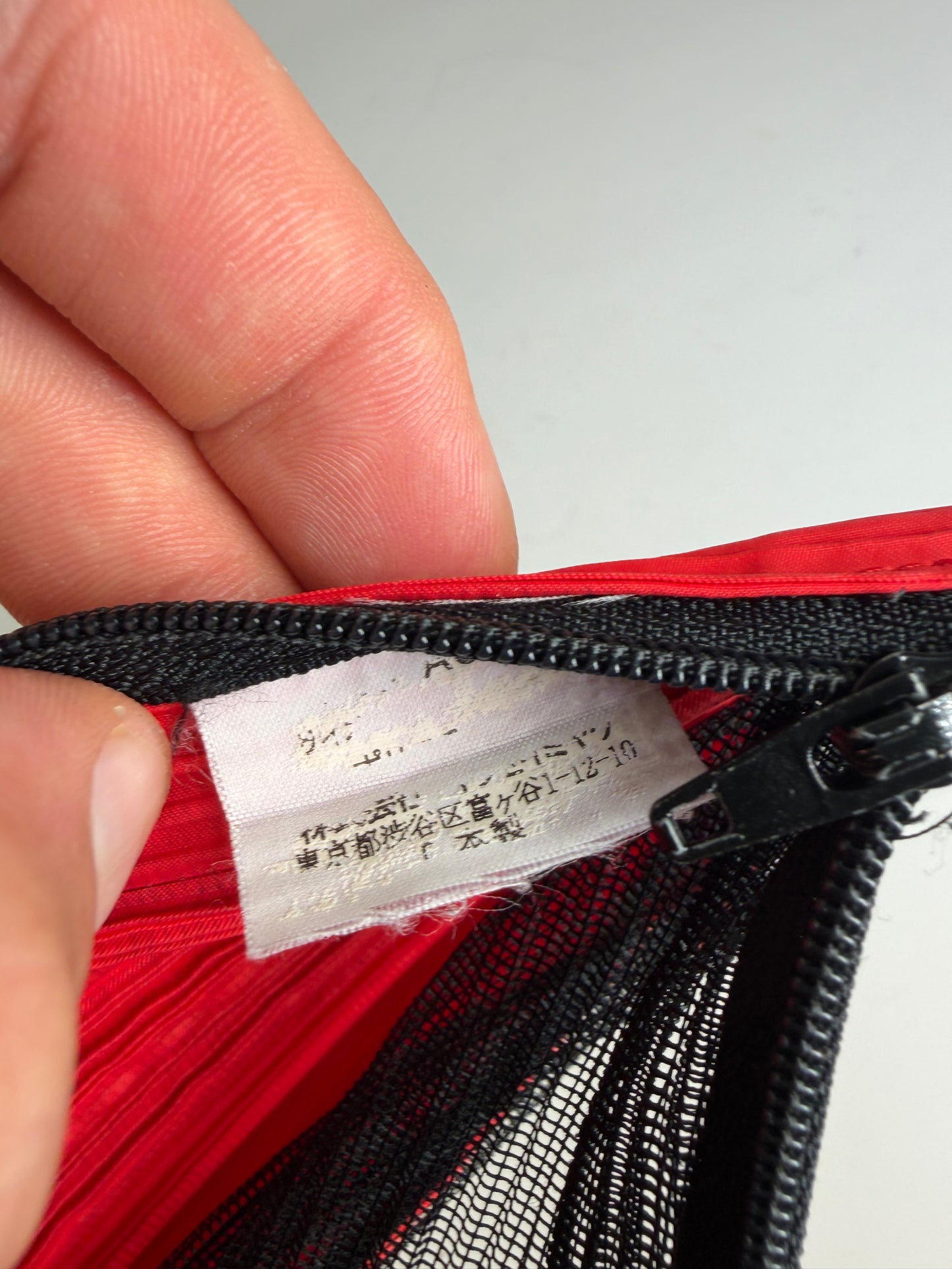 Vintage Issey Miyake Pleats Please Cosmetic Pouch Red Black