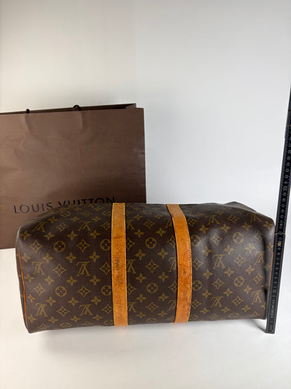 Vintage Louis Vuitton Monogram Canvas Keepall 50 Brown