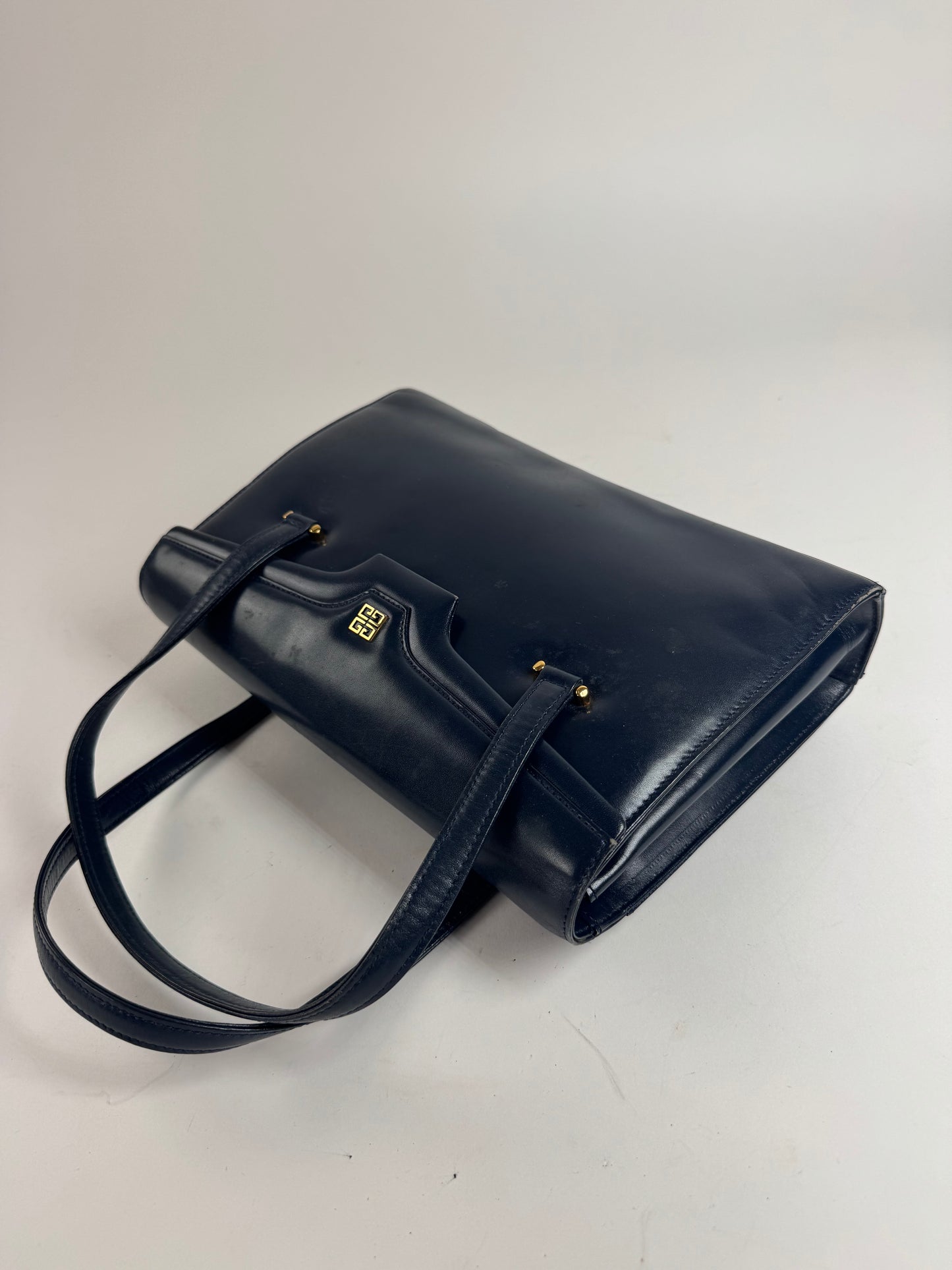 Vintage Givenchy Leather Handbag Navy