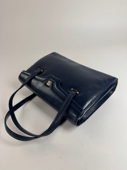 Vintage Givenchy Leather Handbag Navy