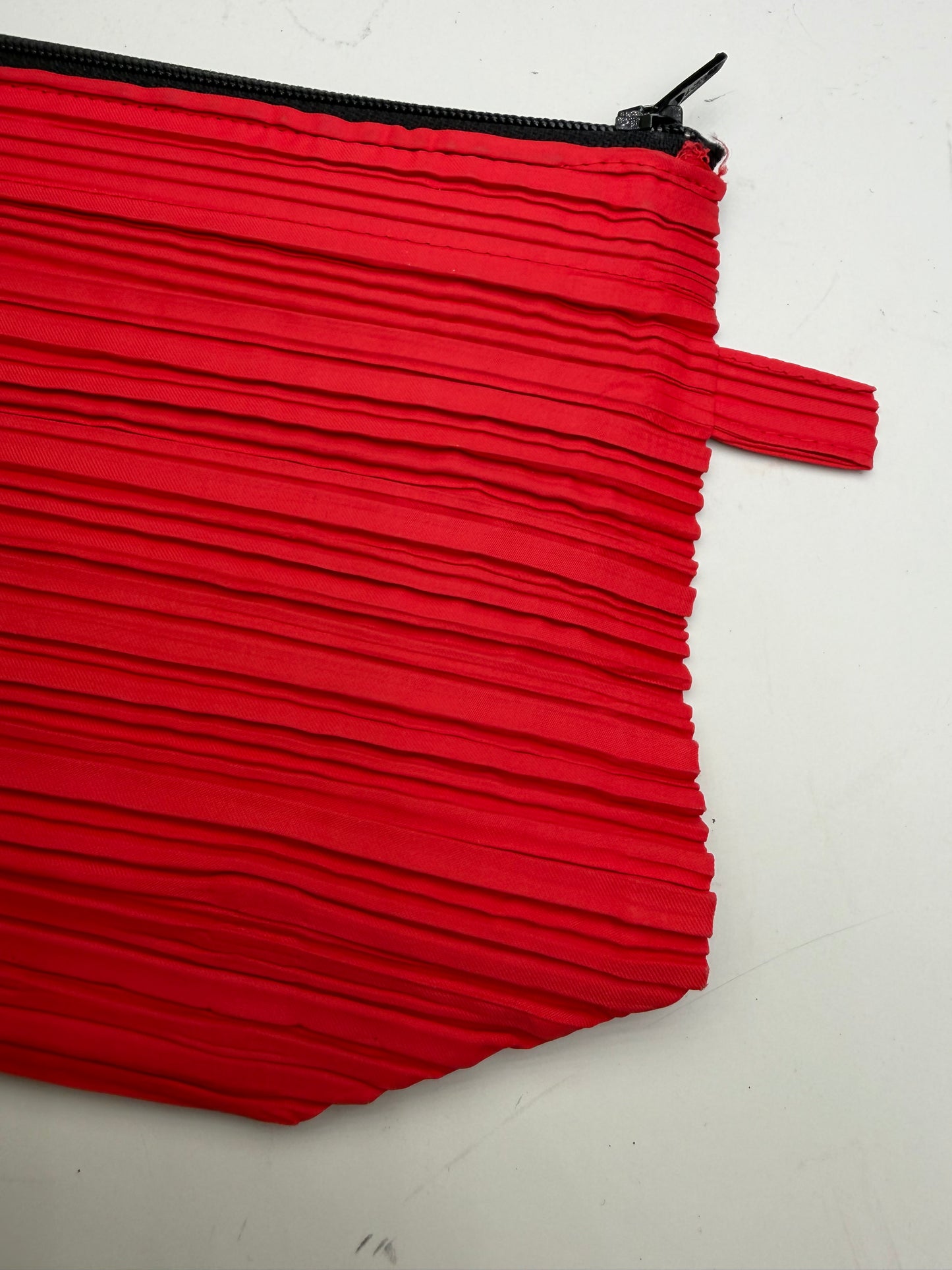 Vintage Issey Miyake Pleats Please Cosmetic Pouch Red Black