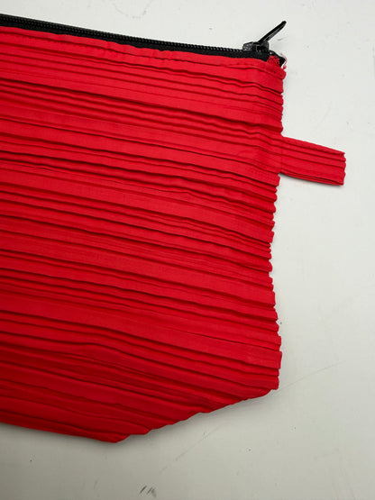 Vintage Issey Miyake Pleats Please Cosmetic Pouch Red Black