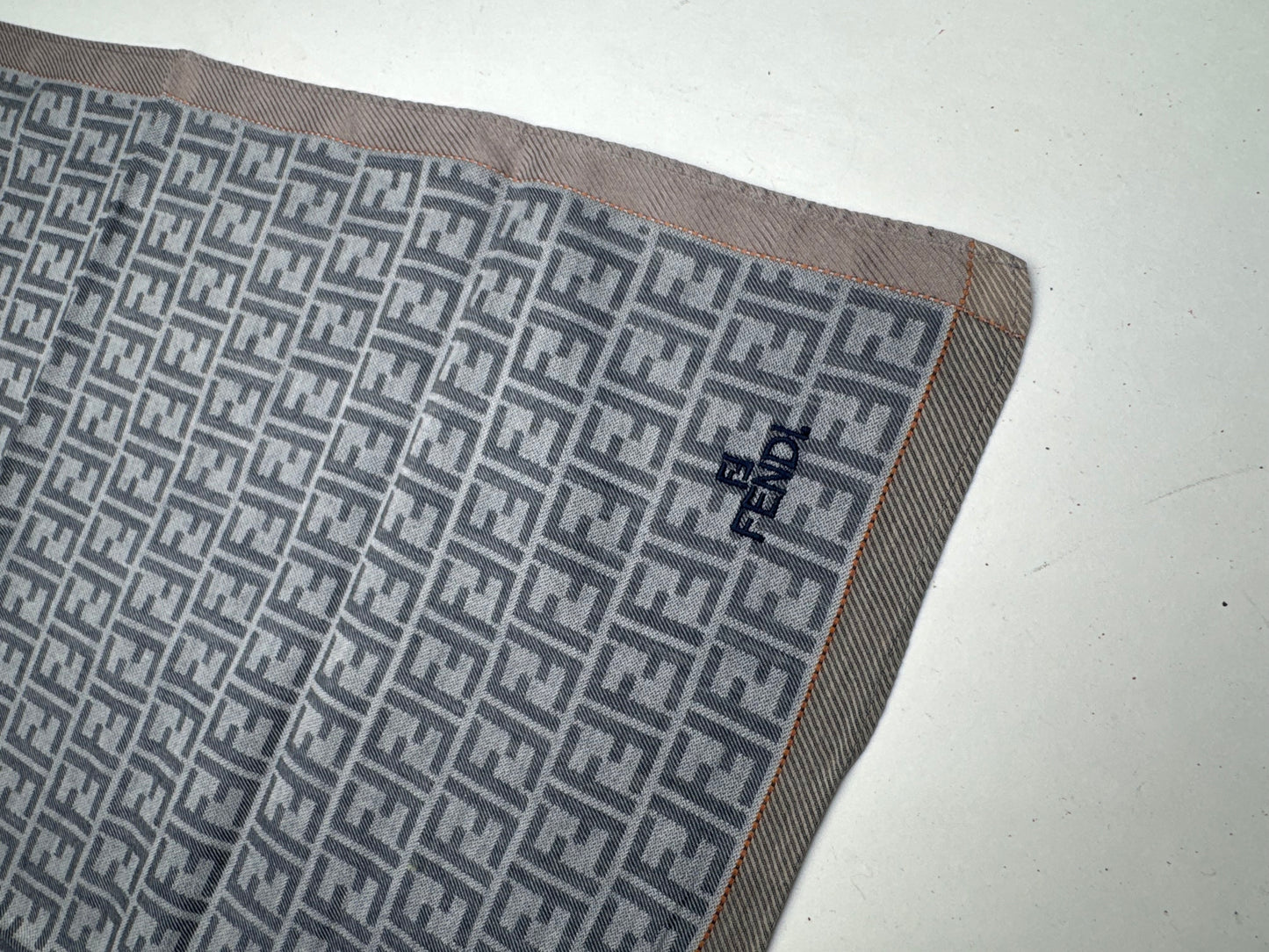 Vintage Fendi Monogram Scarf Brown Grey