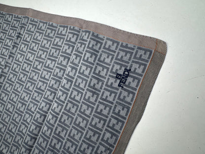 Vintage Fendi Monogram Scarf Brown Grey