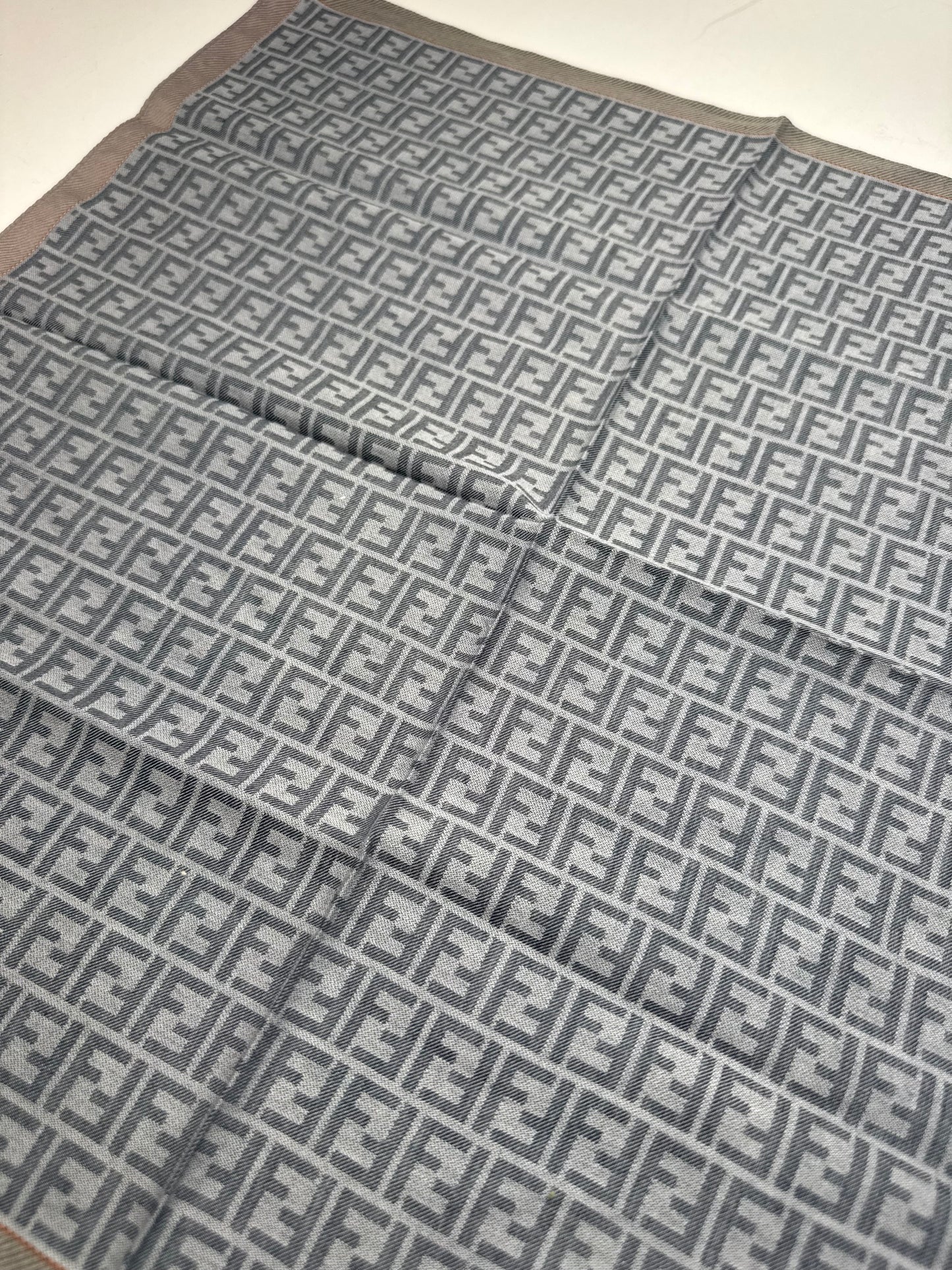 Vintage Fendi Monogram Scarf Brown Grey