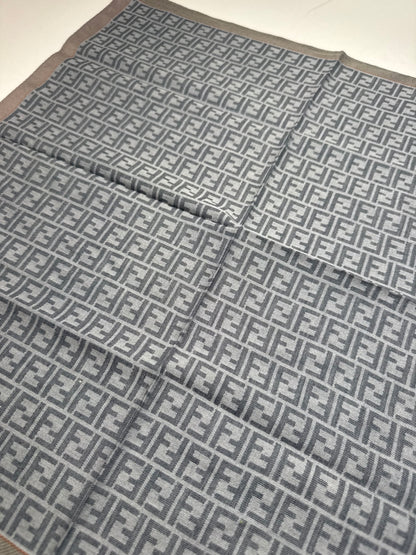 Vintage Fendi Monogram Scarf Brown Grey