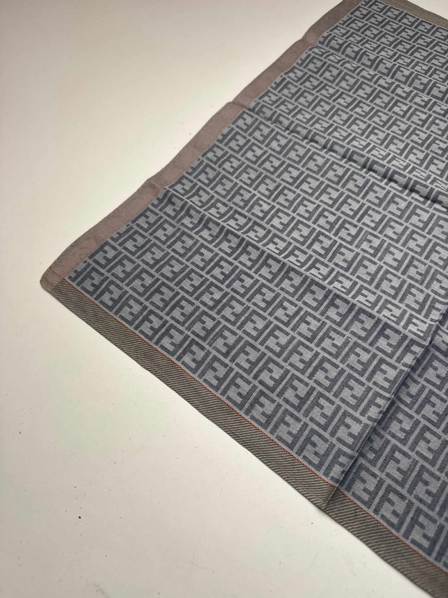 Vintage Fendi Monogram Scarf Brown Grey