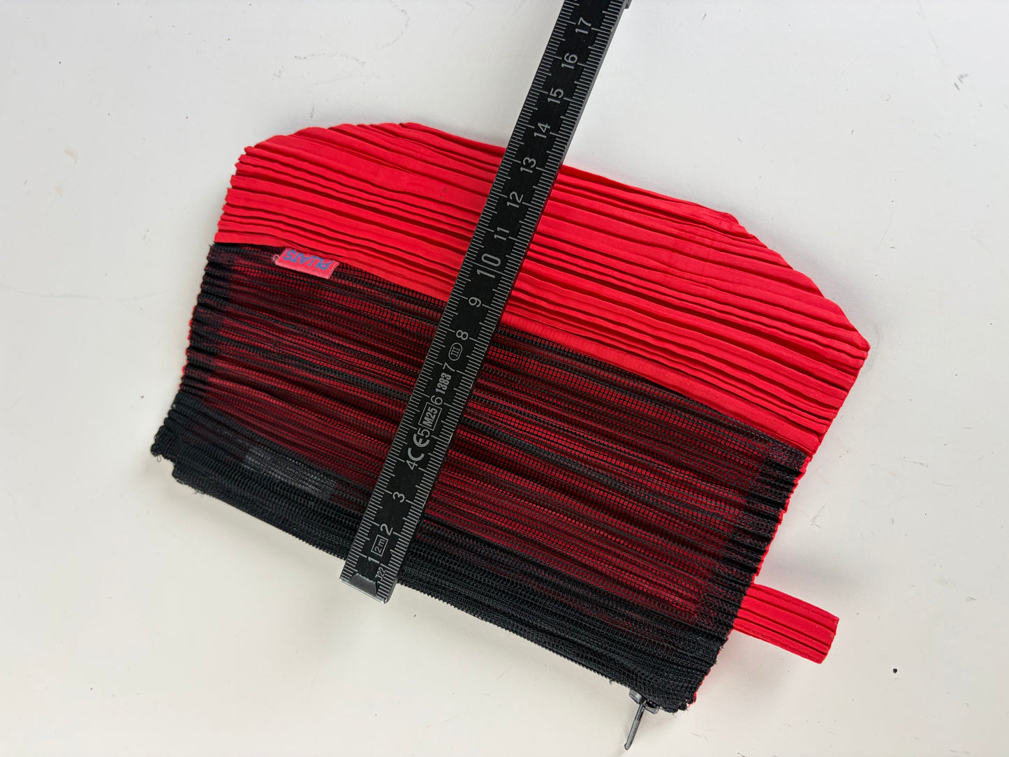 Vintage Issey Miyake Pleats Please Cosmetic Pouch Red Black