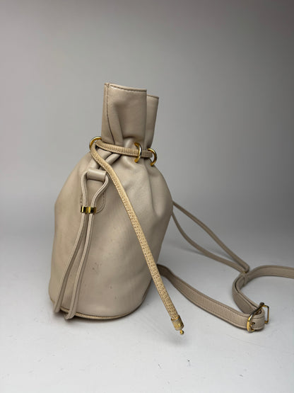 Vintage Celine Seau16 leather bag grey white