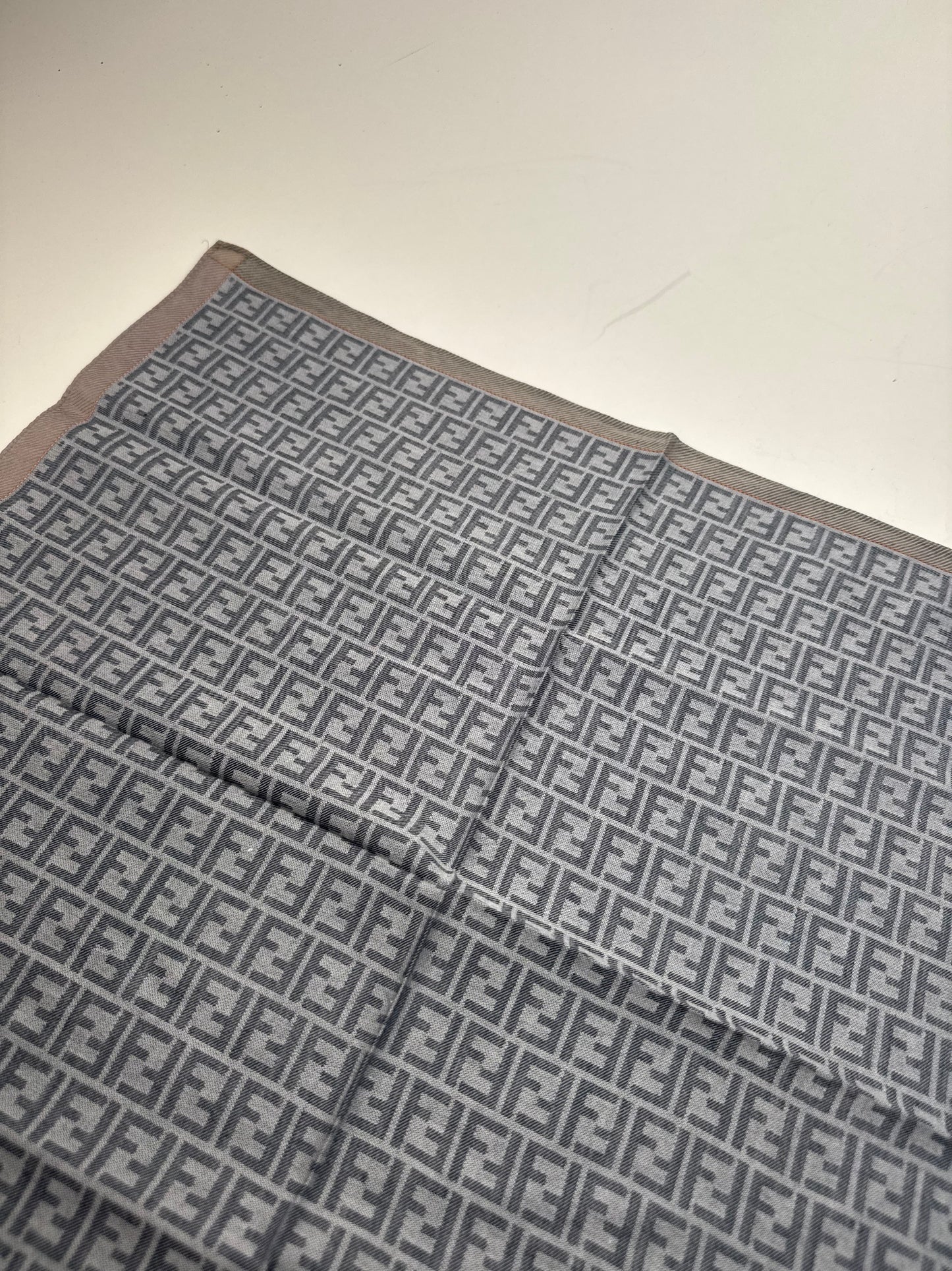 Vintage Fendi Monogram Scarf Brown Grey