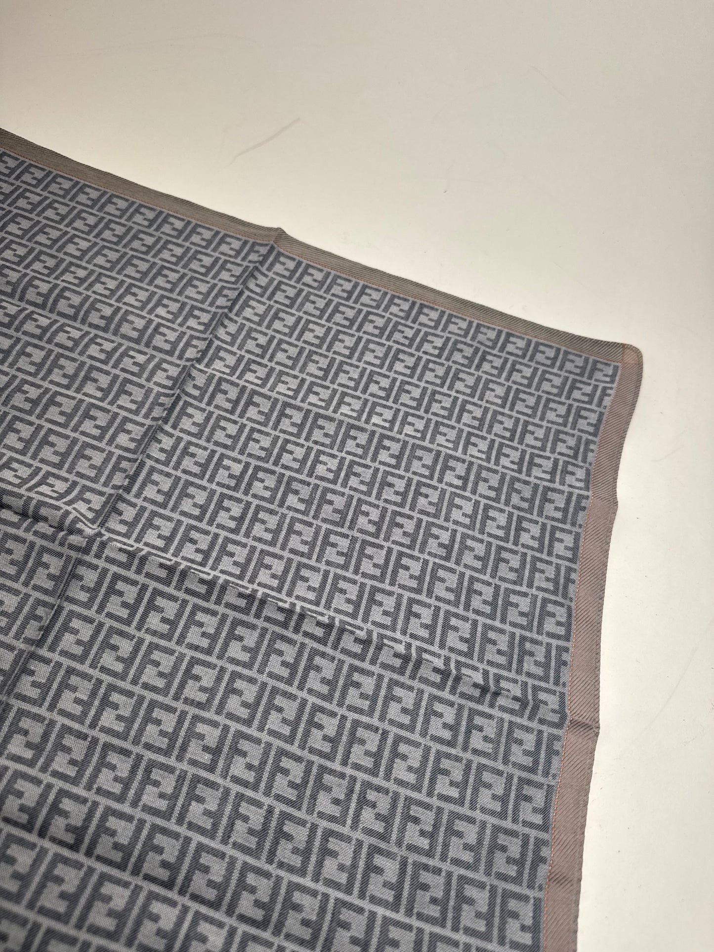 Vintage Fendi Monogram Scarf Brown Grey