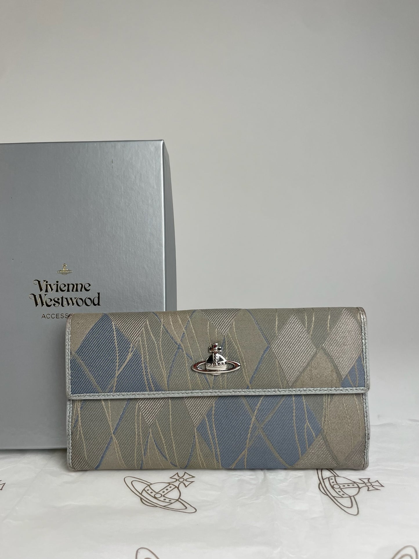 Vintage Vivienne Westwood Abstract Wallet Grey Blue