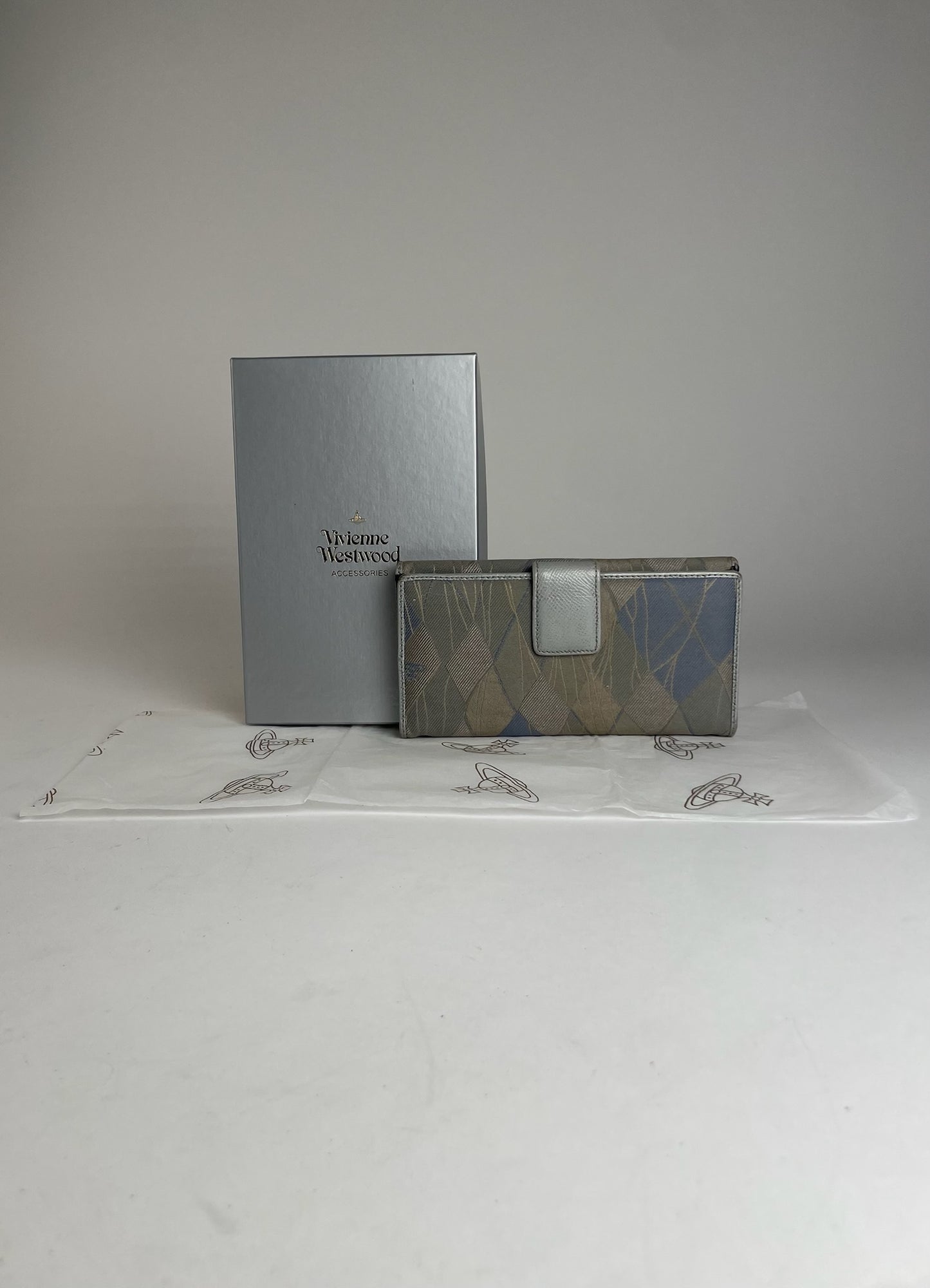 Vintage Vivienne Westwood Abstract Wallet Grey Blue
