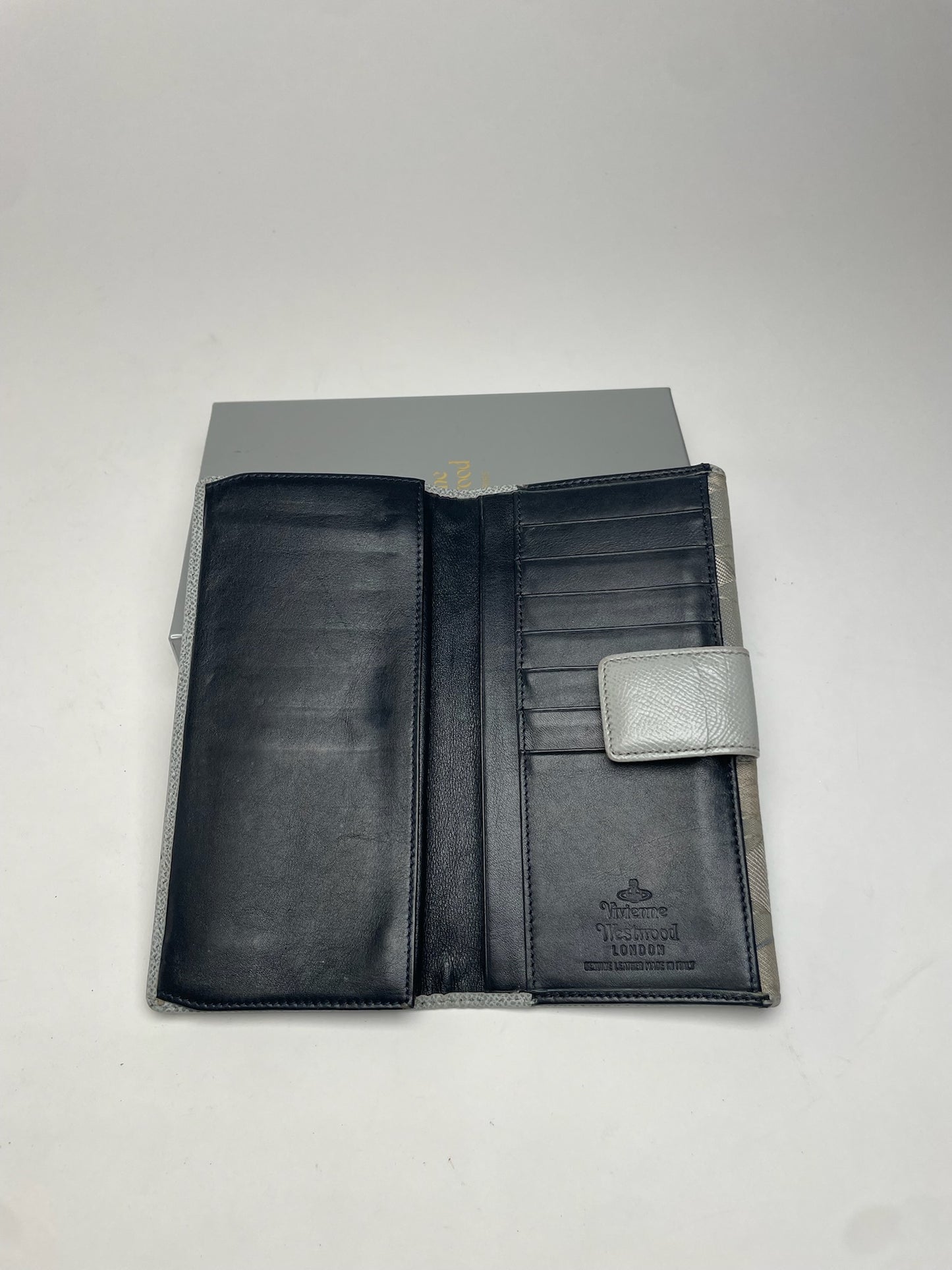 Vintage Vivienne Westwood Abstract Wallet Grey Blue