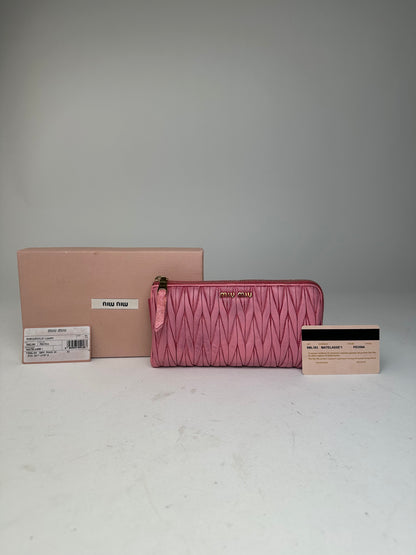 Vintage Miu Miu Quilted Wallet Pink