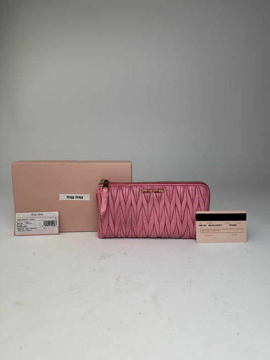 Vintage Miu Miu Quilted Wallet Pink