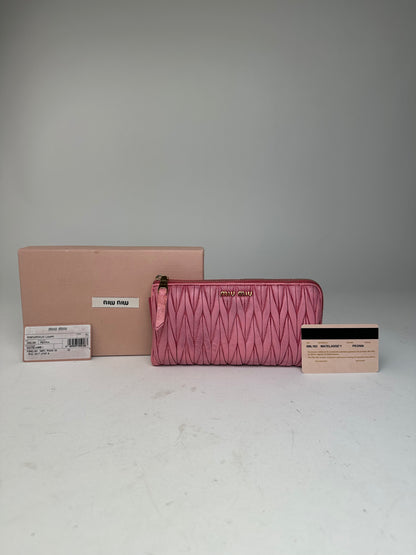 Vintage Miu Miu Quilted Wallet Pink