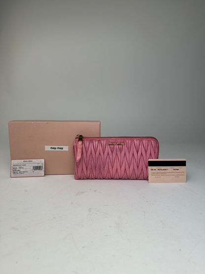 Vintage Miu Miu Quilted Wallet Pink