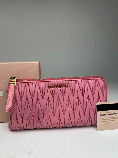 Vintage Miu Miu Quilted Wallet Pink