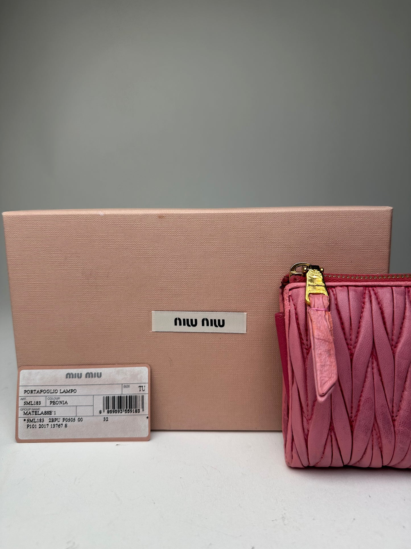 Vintage Miu Miu Quilted Wallet Pink