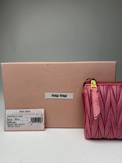 Vintage Miu Miu Quilted Wallet Pink