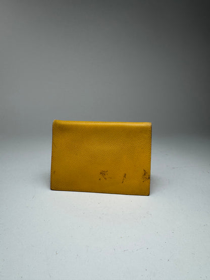 Vintage Hermes Leather Cardholder Yellow