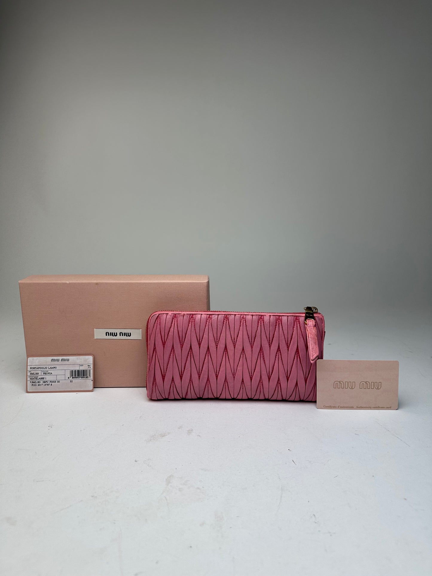 Vintage Miu Miu Quilted Wallet Pink