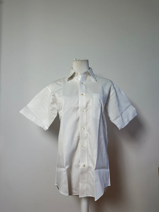 Vintage Mario Cotton Blend Short Sleeve Shirt White L