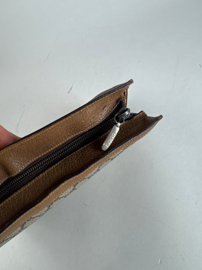 Vintage Gucci Plus Monogram Clutch Grey Brown