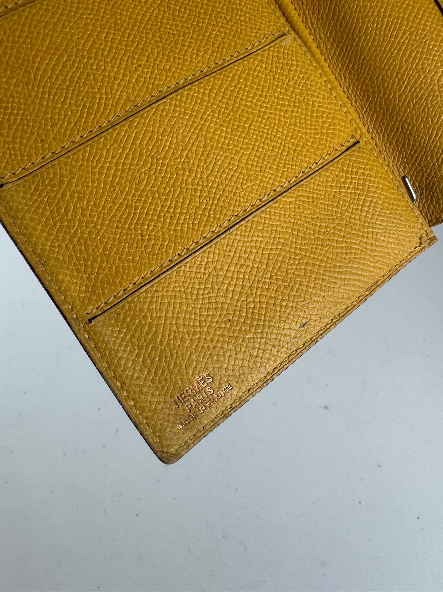Vintage Hermes Leather Cardholder Yellow