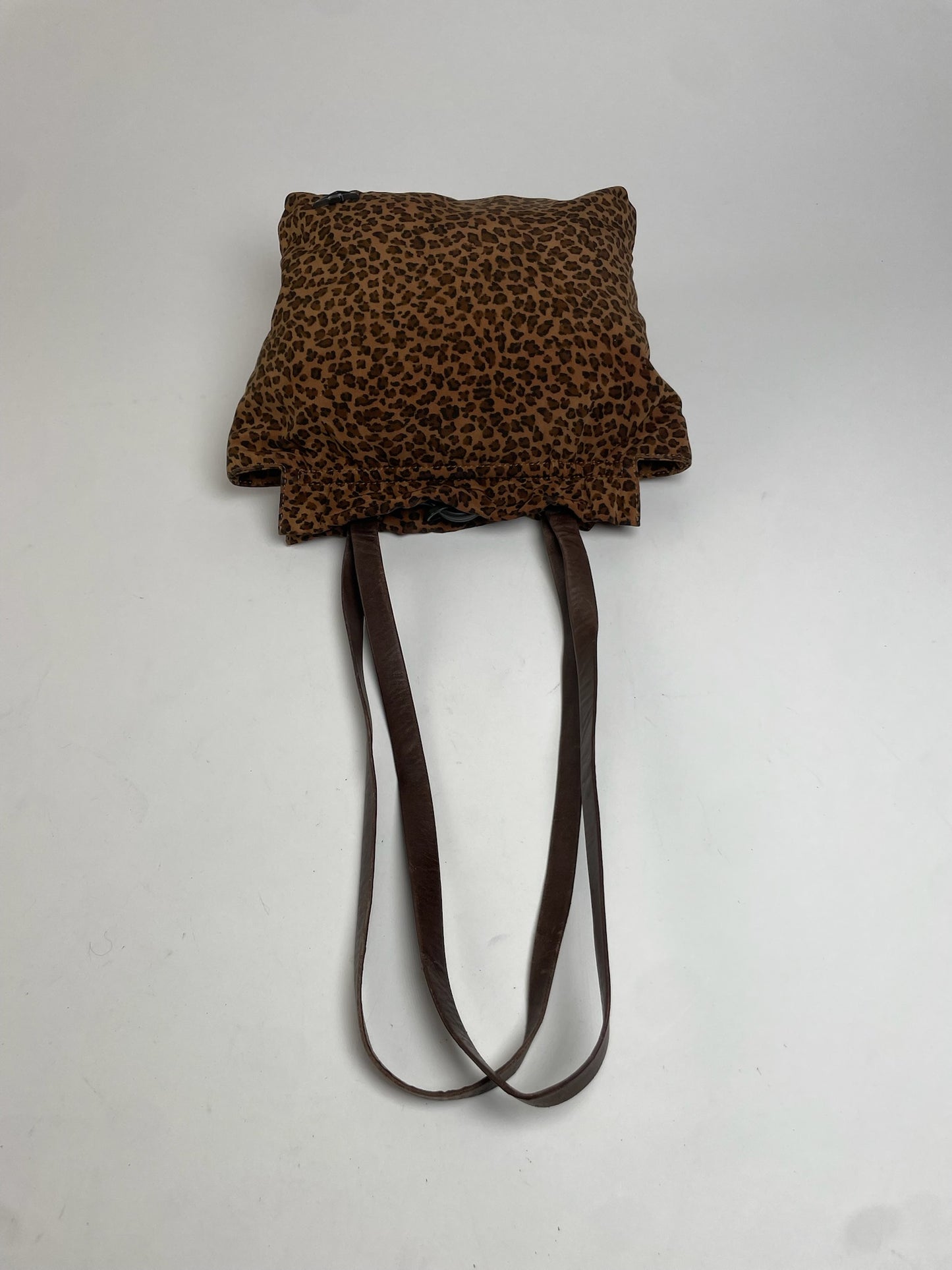 Vintage Bottega Veneta Leopard Polyester Handbag Brown