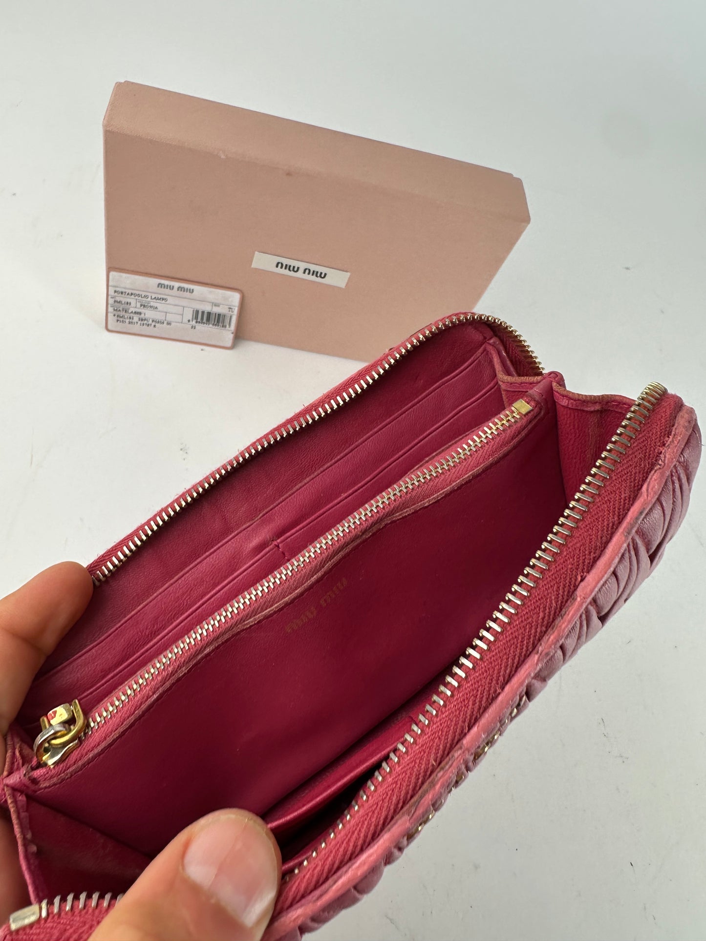 Vintage Miu Miu Quilted Wallet Pink