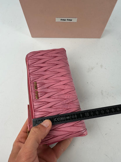 Vintage Miu Miu Quilted Wallet Pink