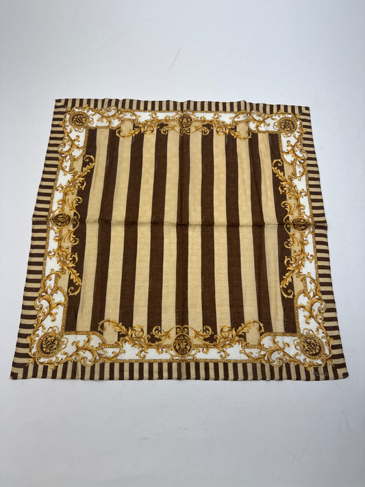 Vintage Fendi Striped Scarf Brown Gold
