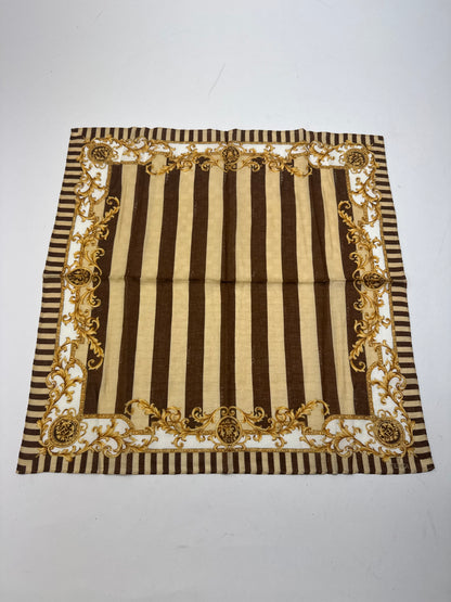 Vintage Fendi Striped Scarf Brown Gold