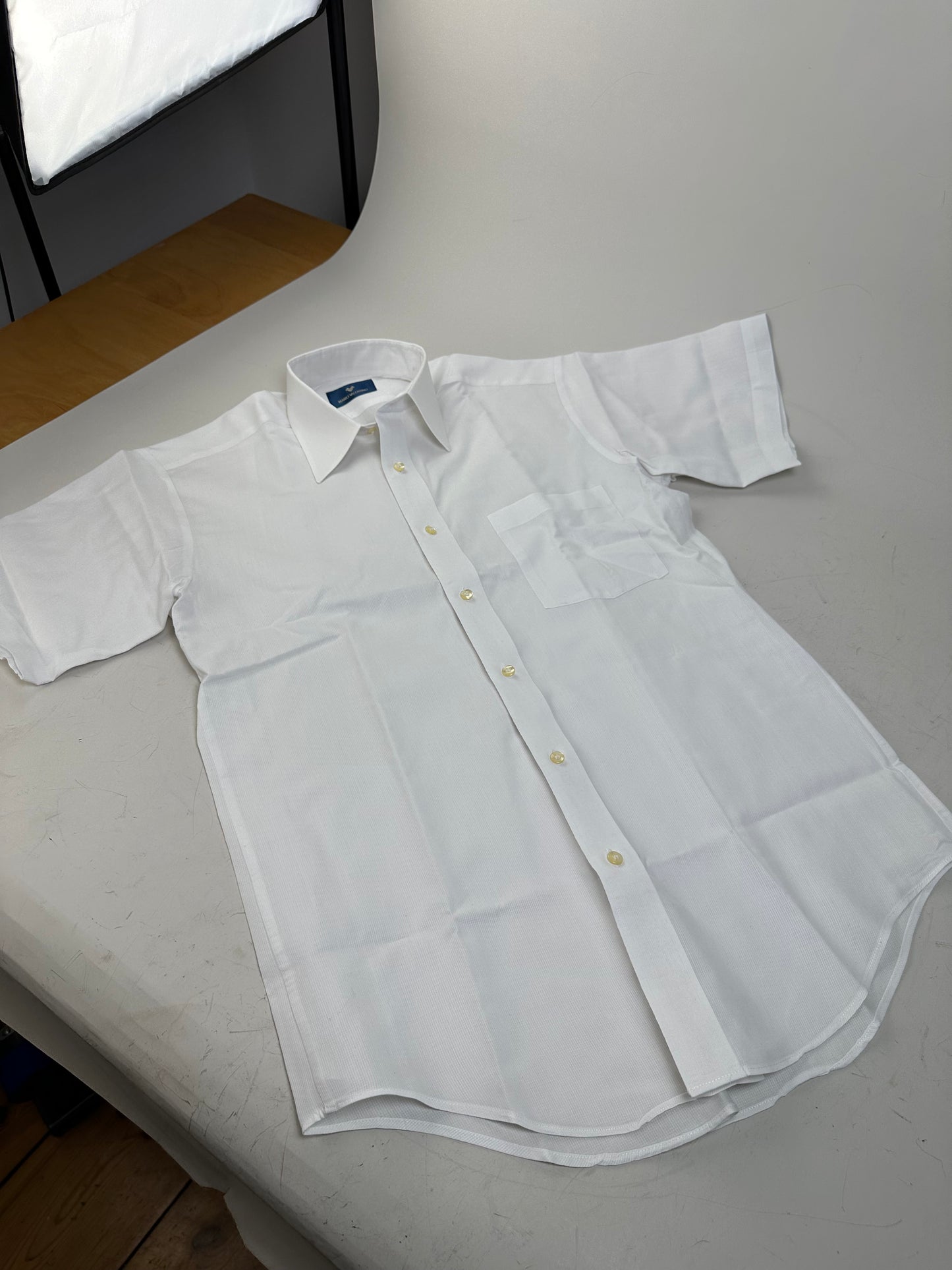 Vintage Mario Cotton Blend Short Sleeve Shirt White L