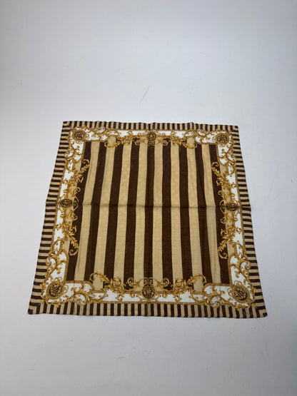 Vintage Fendi Striped Scarf Brown Gold
