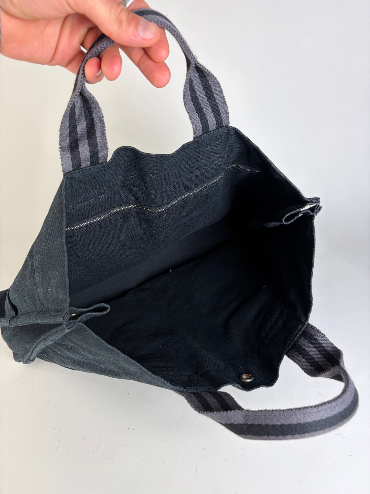 Vintage Hermes Net à Porter Cotton Tote Black Silver