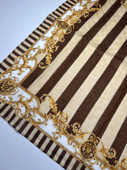 Vintage Fendi Striped Scarf Brown Gold