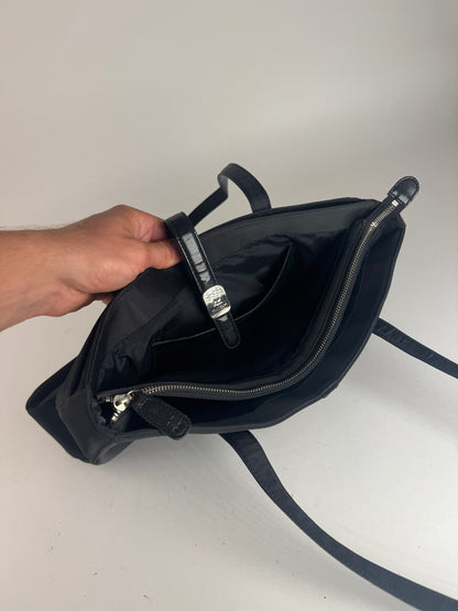 Sac Courreges vintage en cuir et polyester noir