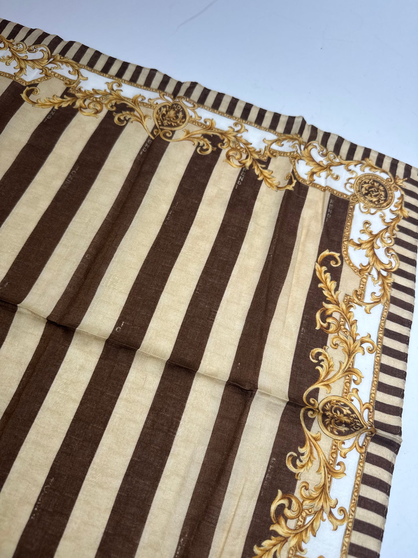 Vintage Fendi Striped Scarf Brown Gold