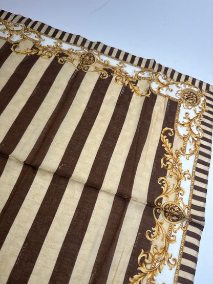 Vintage Fendi Striped Scarf Brown Gold