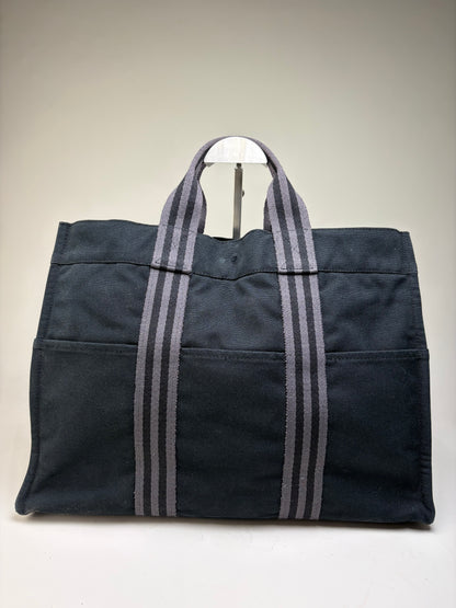 Vintage Hermes Net à Porter Cotton Tote Black Silver