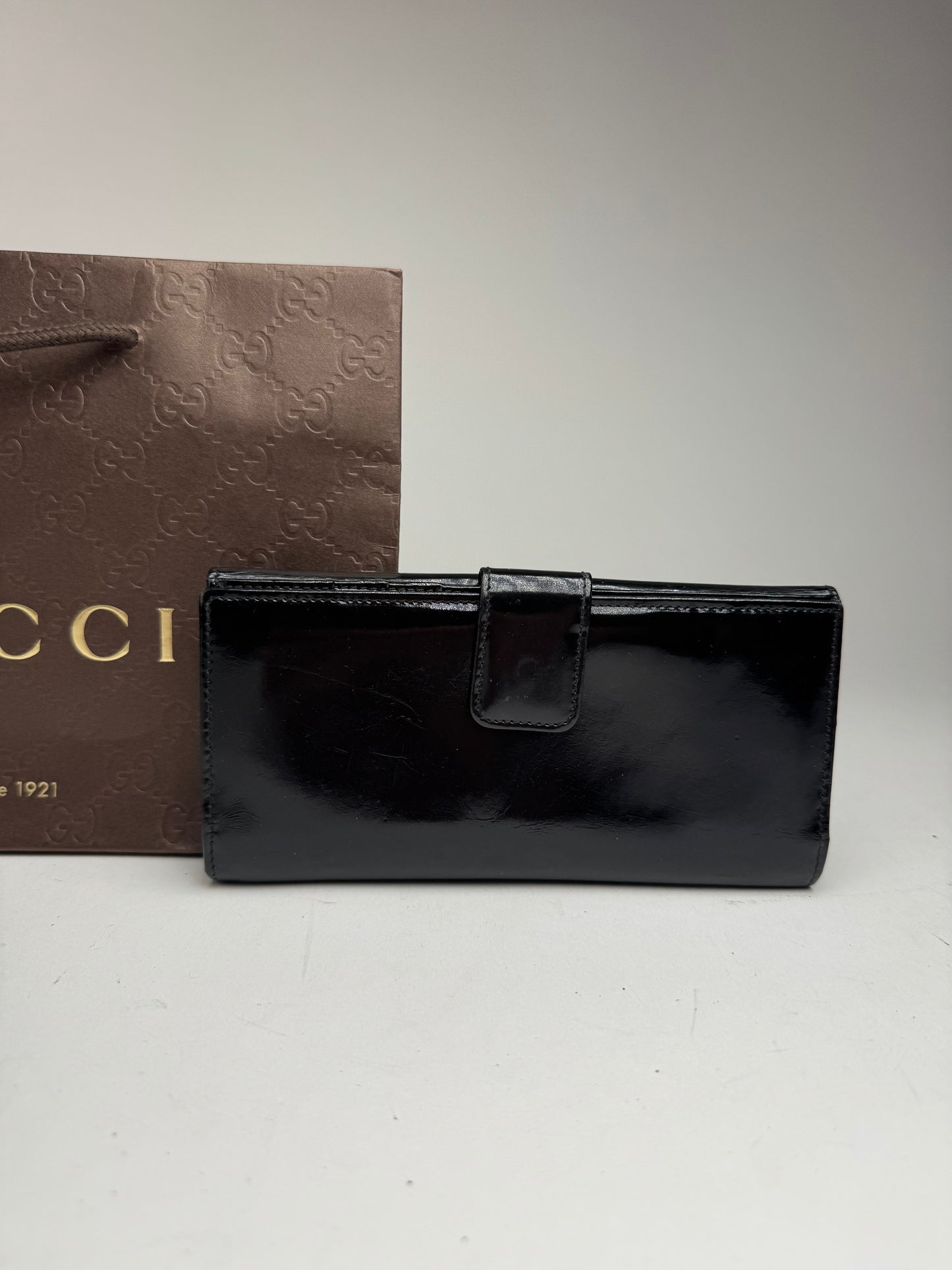 Vintage Gucci Patent Leather Wallet black