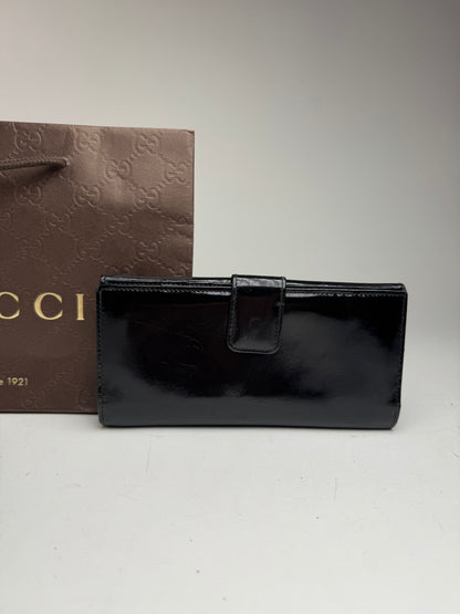 Vintage Gucci Patent Leather Wallet black