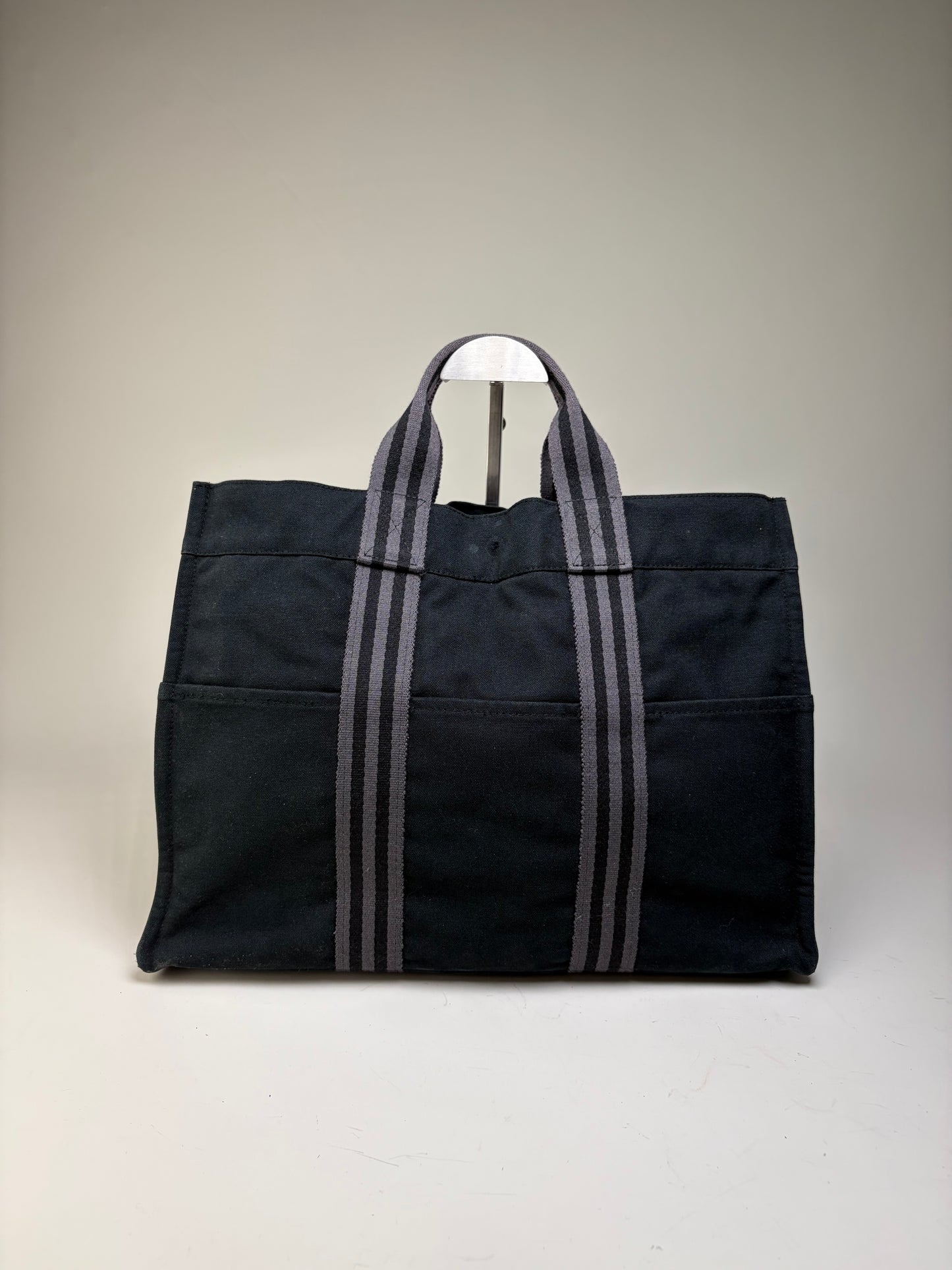 Vintage Hermes Net à Porter Cotton Tote Black Silver