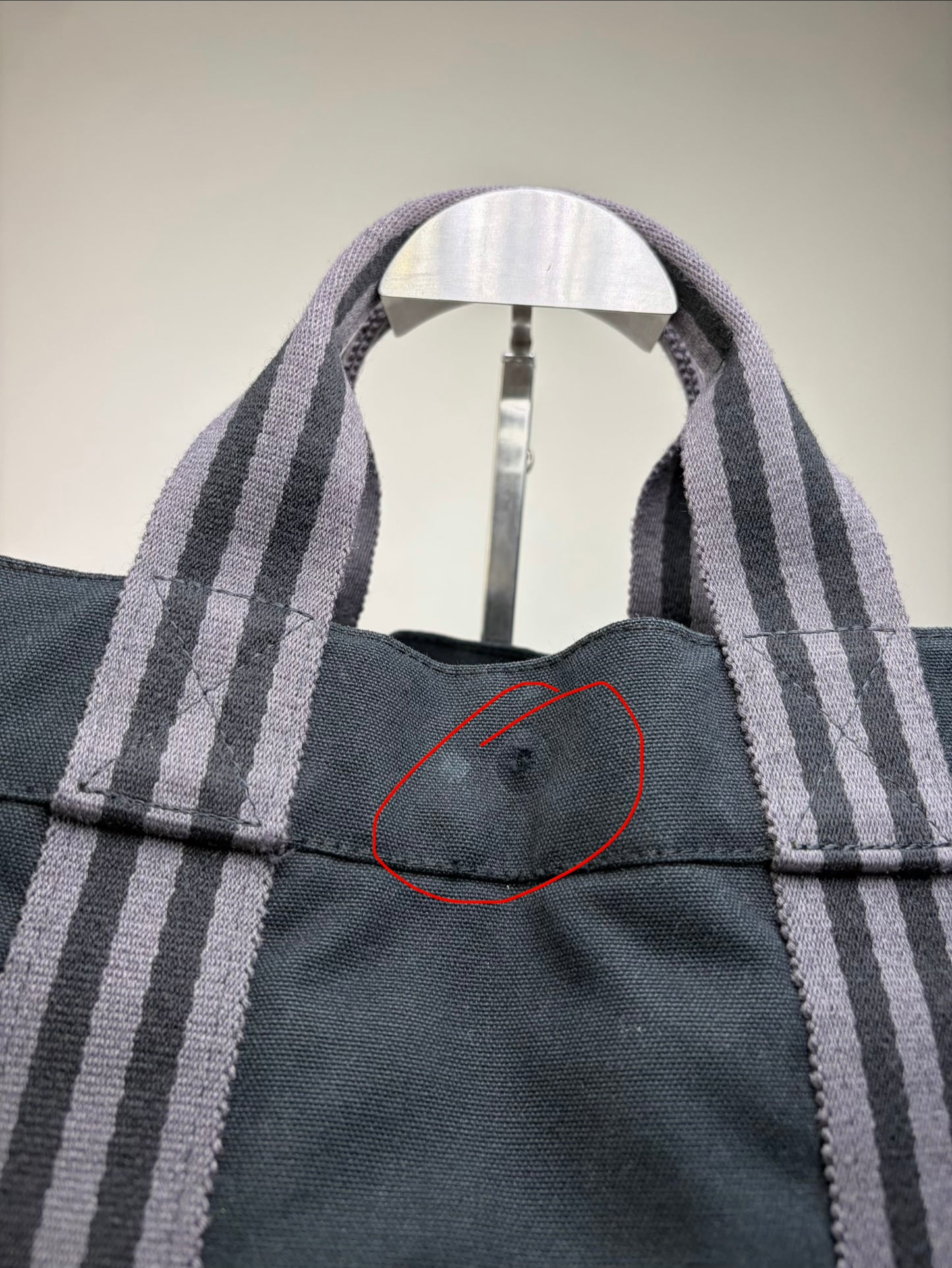 Vintage Hermes Net à Porter Cotton Tote Black Silver