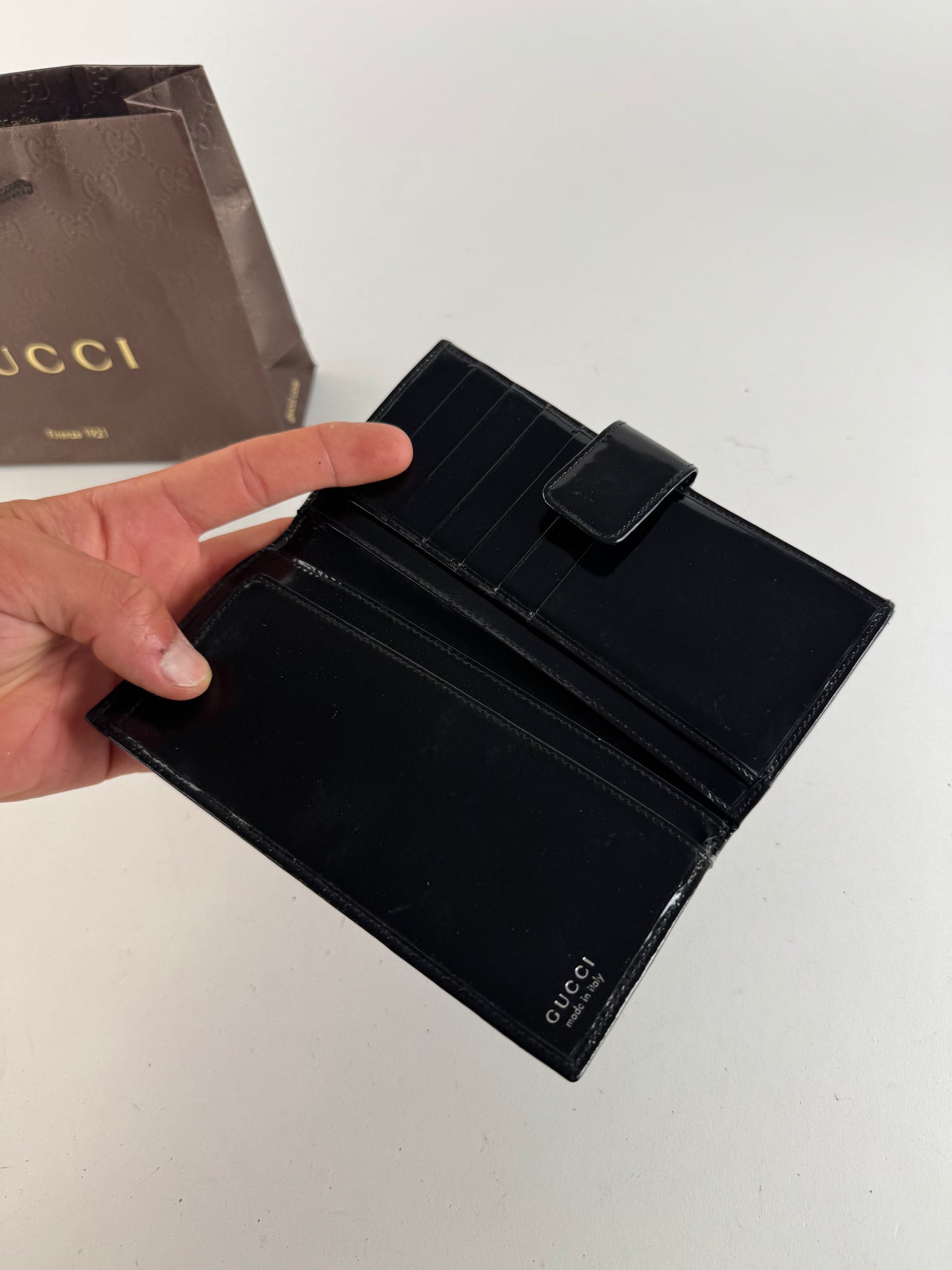 Vintage Gucci Patent Leather Wallet black