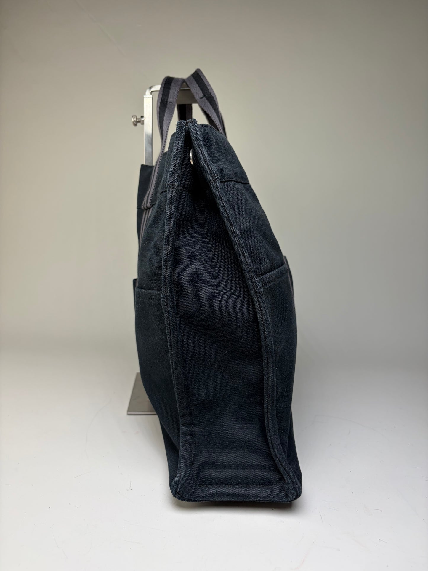 Vintage Hermes Net à Porter Cotton Tote Black Silver